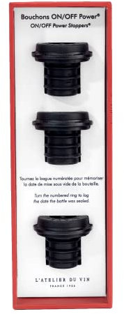 L'ATELIER DU VIN – Tappi di conservazione on/off Power – Tappi per pompa a vuoto elettrica – Pacchetto di 3 tappi