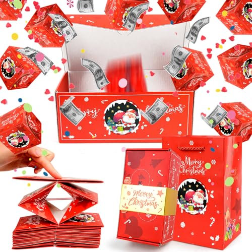 Caja de Regalo Sorpresa, DIY Pop-up Surprise Box, Surprise Explosion Gift Box for Money, Caja Sorpresa, Creativity Folding Bouncing para cumpleaños,Navidad (B)