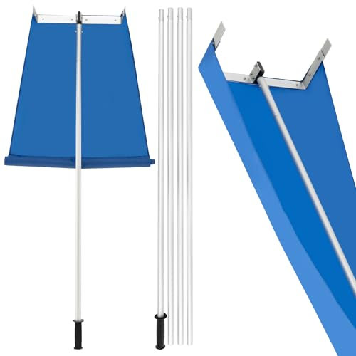 COSTWAY Tak snöröjare med hjul, taksnöskyffel med halkfritt handtag, justeringsområde 122–574 cm, snösläde, takröjare för solsystem (170-608 cm)