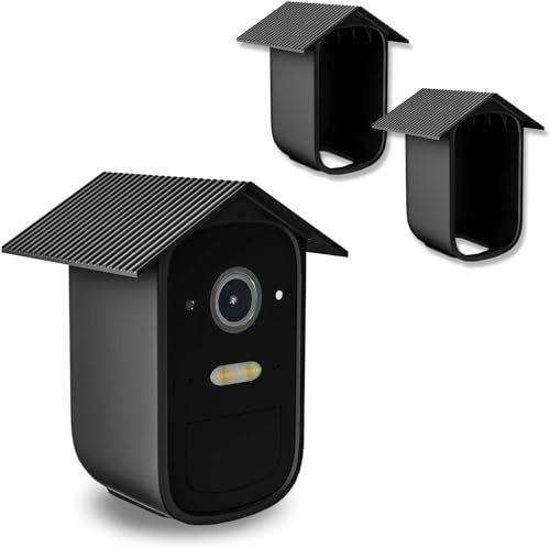 Wekuw Wetterfeste Silikonhülle für EufyCam 2C / 2C Pro 2 Stück UfyCam Silikonhäute Überwachungskamera Schützen mit UV-Schutz und Wetterfester Silikonhülle, Waterproof, Durable,Soft,Schwarz