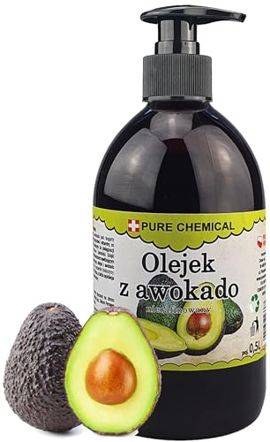 CHOSA Olio di Avocado 500 ml + Dosatore - Puro al 100% Spremuto a Freddo Non Raffinato - Olio per Capelli, Corpo, Unghie e Labbra - Cura Della Pelle e Cosmetici Fai Da Te - Idratazione e Nutrimento
