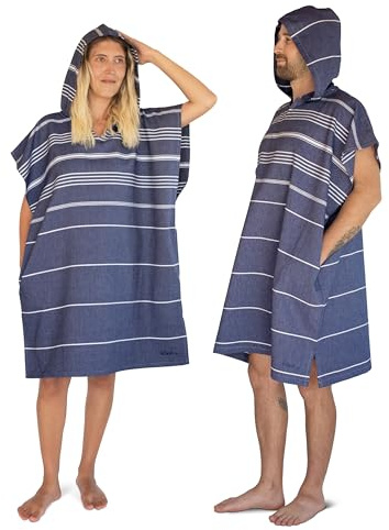 LeStoff Poncho de Surf Premium - Ligero, sostenible, Absorbente y de Secado rápido - 100% algodón orgánico - Playa, baño, Surf, Camping, Capucha, Vestuario