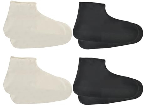 Amexo 4 Paia Copriscarpe Impermeabili, Riutilizzabile Copri Scarpe per Pioggia Silicone Copri Scarpe Antiscivolo Copriscarpe per Pioggia Adatto a Giornate di Pioggia Strade Fangose (M)