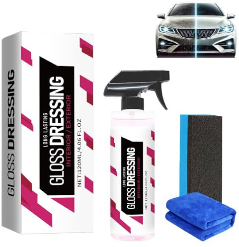 Gloss Dressing for Plastic, Gloss Dressing for Detailing, Plastic Restorers for Cars, Gloss Dressing Spray, Trim & Tire Dressing, Car Interior Cleaner Suitable for All Cars, Plastic Coating (1pcs)