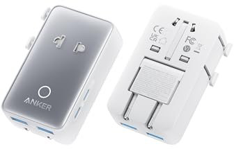 Anker Nano Adaptateur Prise Universelle, Adaptateur Voyage 5 Ports avec 1 Prise CA, 2 Ports USB A et 2 Ports USB C, contrôle Intelligent de la température, à Utiliser dans Plus de 200 Pays