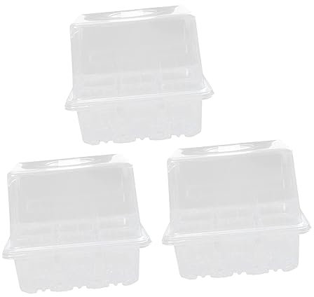 Sosoport Scatola per La Germinazione delle Piante con Coperchio 3 Pezzi per La Crescita di di Grano Ravanello Cavolo E Vaniglia