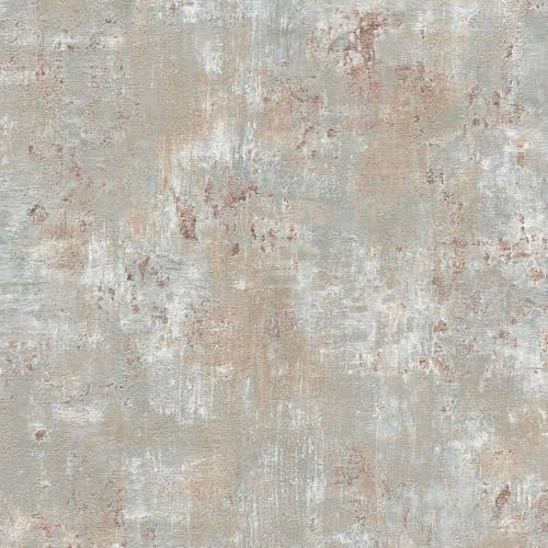 Profhome Carta da parati struttura 396702-GU carta da parati intissata (TNT) grigio bronzo beige azzurro 0,53 m x 10,05 m / 5,33 m2