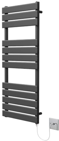 Richmond Black Electric Heated Towel Rail 500mm W x 1200mm H