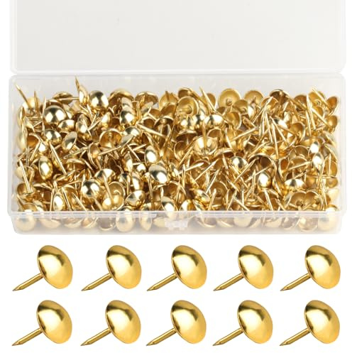 320 chiodi per tappezzeria, puntine decorative per mobili, antiche, per disegni di sedie, tappeti, 11 x 17 mm (oro)