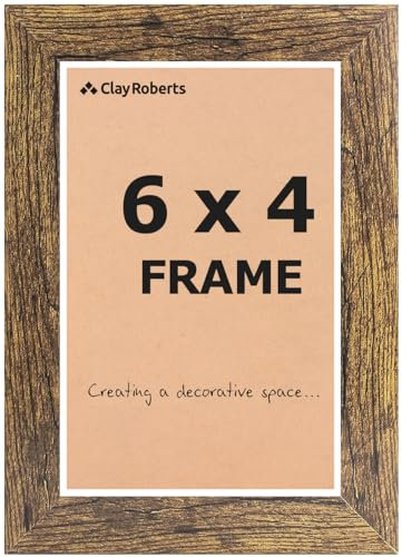Picture Frame 6 x 4, Brown, Freestanding and Wall Mountable, 10 x 15 cm, 6x4 Picture Frames, Brown 6x4 Photo Frames, 4x6 Photo Collage Gallery Display