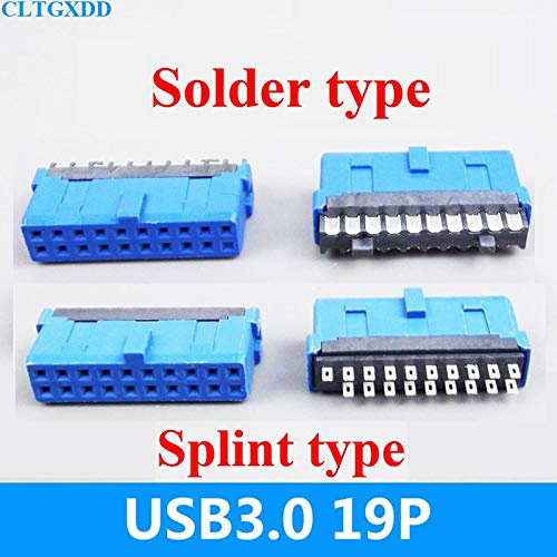 Davitu 5pcs 10pcs 30pcs 50pcs 100pcs USB3.0 19P = 20P 19 pin 20 pin plug male connector female socket for PCB board repair parts - (Color: Splint type 50pcs)