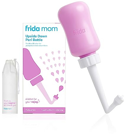 Frida Mom Upside Down Peri Bottle for Postpartum Care, Portable Bidet Perineal Cleansing and Recovery for New Mom, The Original Fridababy MomWasher