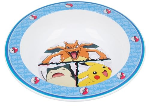 STOR Ciotola Bambini Pokémon 1024ml - Adatta Microonde, Plastica Senza BPA, Design Ergonomico per Bambini