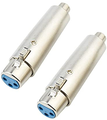 euroharry 2pcs XLR-Cinch/RCA Adaptador de micrófono de audio, 3 pines, XLR a conector RCA-Cinch