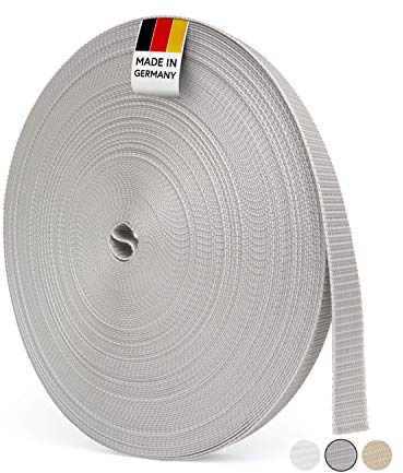 BAUHELD® Cinghia per tapparelle, 50 m, 14 mm, 18 mm, 20 mm, 23 mm, prodotta in Germania, adatta per tapparelle su porte e finestre, beige, marrone