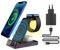 PINRUIGE Wireless Charger Mit Uhr und Nacht Licht, 3 in 1 Induktive Ladestation Kabelloses Ladegerät Kompatibel mit i-Phone 15 14 13 12 11 Pro Max/XS/XR/X/8, iWatch Ultra/8/7/6/SE/5/4/3, AirPods Pro