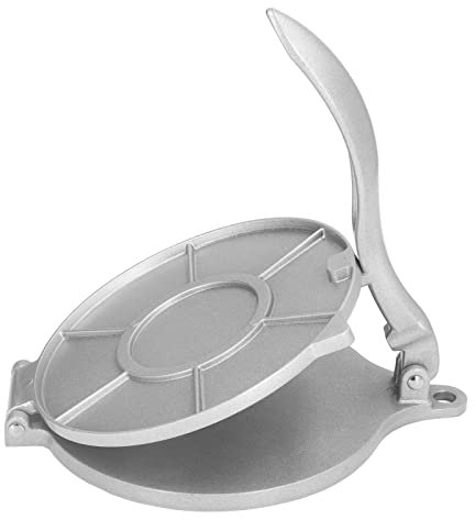 Prensa para tortillas de 7,7 pulgadas, máquina para hacer tortillas de aleación de aluminio, prensa para tacos, prensa para tortillas de harina de maíz plateada, máquina para quesadillas resistente pa