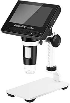 VOANZO 4,3 tum digitalt USB mikroskop 1 000 x förstoring zoomlödningsmikroskop med 8 justerbara LED-lampor stöder Micro SD-minne