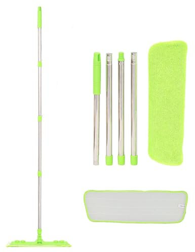 K-ONE 360 Magic Aluminium Microfiber Floor Cleaning Easy Telescopic Handle Flat Mop For Laminate Hardwood Hard Floor Vinyl Tile All Type of Floor Green