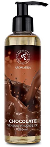 Sinnliches Massageöl Schokolade 200 ml - Körper Massage Öl mit Mandelöl und Traubenkernöl - Essbar - Kissable Massage Öl - Massageöl für Paare - Chocolate Massage Oil