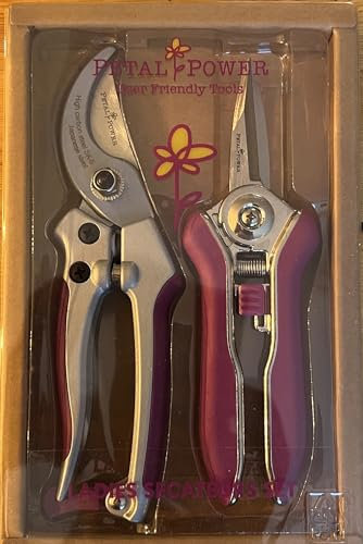 Petal Power Premier Ladies Gardening Secateurs Set – 7” Razor Sharp Bypass & Trimmer Ladies Secateurs – Perfect Gardening Gift for Women. (Purple)…