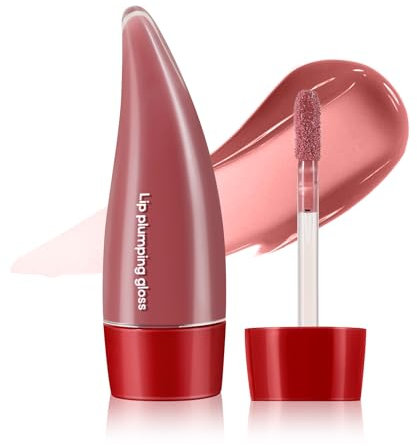 Apooliy Aufpolsternder Lipgloss,Lippenöl,Hochpigmentierter Lipgloss,Nicht-klebriger Lippenstift,Langanhaltender, Feuchtigkeitsspendender Lippenbalsam,Lip Plumper