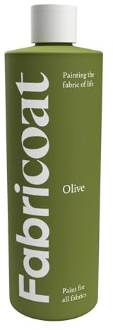 Fabricoat Fabric Paint – Restore or Change the Colour of Any Fabric - Paint Directly Onto Fabric - Transform Anything – Sofas, Lampshades, Car Interiors (500ml, Olive)
