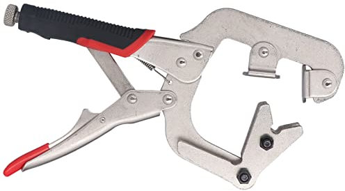 Chrome Vanadium Steel Welding Clamp, Rotatable Jaws Locking Pliers, 270° Rotation, Non Slip Handle, Clamp 1in,3in Pipes, for Square or Round Pipes, Wooden Columns