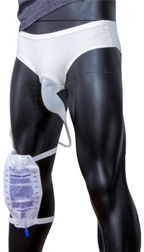 vojefeb Men’s Washable Incontinence Underwear with Urine Bag – Reusable Protective Briefs for Men’s Incontinence Medium