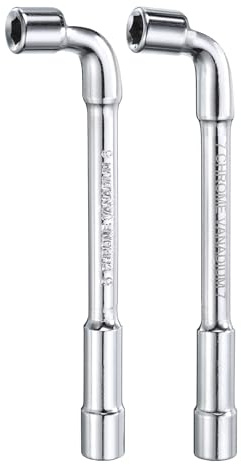 QUARKZMAN 2Pcs Llave de Vaso Hexagonal en Forma de L de 6mm 7mm Llave de Tubular Métrica de 6 Puntas de Acero con Alto Contenido de Carbono, de Doble Extremo, para Reparaciones