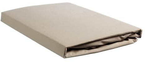Ambiante Baumwolle - Spannbettlaken für Topper mit Split - 200x220 - Taupe