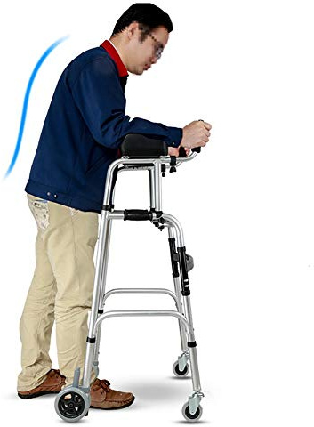 Déambulateur D'Intérieur, Chariot, Aide À La Marche, Hauteur Réglable, Mobilité, Personnes Âgées, Siège Portable À 4 Roues, Pliable, Vertical, Pour Femmes Et Adultes