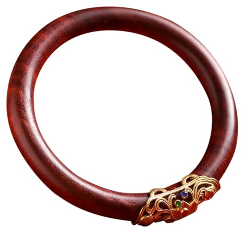 ORFOFE Brazalete Étnico de Madera Natural Redondo, Pulsera Vintage Cómoda de Calidad Artesanía para Cumpleaños y Día de San Valentín