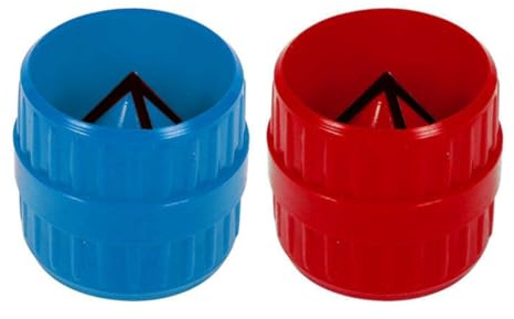 2 herramientas de desbarbado de tuberías, escariador universal interno, herramienta de desbarbado externo, herramienta de chaflán de tubos de 4-38 mm, rojo, azul