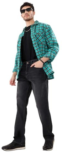 KOTTY Urban Utility - Giacca da uomo in flanella alla moda, robusta, leggera, perfetta per streetwear, equitazione e stratificazione casual, Verde tempesta, 48