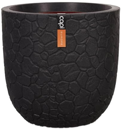Capi Europe - Blumentopf Kugel Clay NL - 43x41 - Schwarz - Öffnung Ø35 - Blumentopf für den Innen- und Außeneinsatz - KBLC933