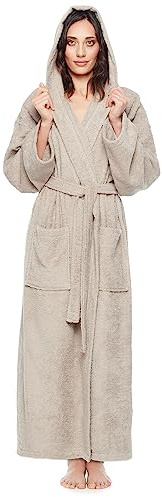 Arus Badrock med huva för kvinnor, vaddlängd, Färg: Beige, Storlek: XS-S