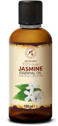 Aceite Esencial de Jazmín 100 ml - Aromaterapia - Aroma Floral | Para difusores y aromaterapia; fragancia para el hogar; para jabones y velas; aroma floral; fragancia duradera
