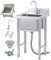 Stainless Steel Stand Alone Sink Commercial Sink Single Bowl Utility Sink Faucet Included for Laundry Garage Indoor Outdoor,Restaurant Catering Industrial Kitchen Sink,50cm