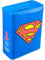 MediMuc Spardose - Superman - Rechteckige Plug-Lid Dose mit Sparschlitz aus elektrolytischem Weißblech - (LxBxH) 4,5 x 9,0 x 11,5cm - Blau - Superman-Fans, Sammler