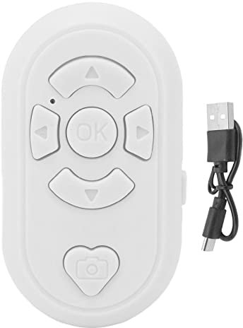 Telecomando Bluetooth Video Page Turner, Controller Emote Fingertip per Smart Clicker per Foto e Video, Controllo Dell'otturatore della Fotocamera Ad Anello (Bianco)