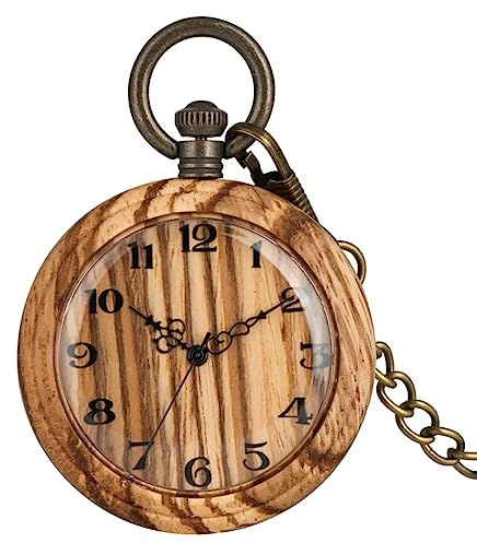 ZALTAS Retro kvarts fickur arabiska siffror rund urtavla analog FOB kedjeklocka