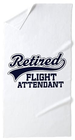 CafePress Retired Flight Attendant 30x60 Absorbent Cotton Back, Soft Beach, Pool Towel
