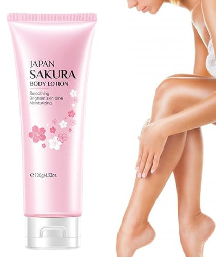 Loción corporal de flores de cerezo - Crema hidratante de flores de cerezo para el cuerpo, 120 g, accesorio de cuidado corporal no graso para manos, glúteos, piernas y espalda Ristyur