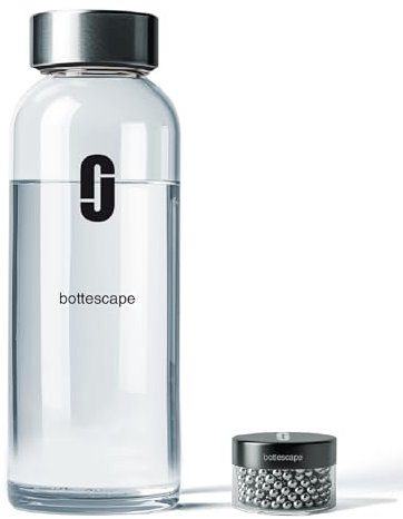 bottescape - botella agua cristal 1 litro - botella cristal boca ancha - reutilizable - ecológica - Apta para Lavavajillas - Sin Fugas - Sin BPA