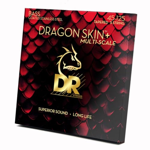 DR DBQM5-45 Dragon Skin+ Quantum Nickel Multiscal Bass Guitar Strings 45-125 - Strängset för 5-strängar basgitarr