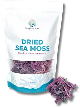 SeaMoss Boss Canouan | Dried purple sea moss | ocean harvested and sun-dried in the remote Grenadine Islands | Easy to use | Makes 300oz sea moss gel