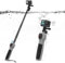 AFAITH Unterwasser Selfie Stick mit Bluetooth Fernbedienung Wasserdichter Einziehbarer Selfie Stick mit Auslöser für Go pro Hero 13 12 11 10 9 8 Action Kamera für Surfen Schnorcheln und Tauchen(Grau)