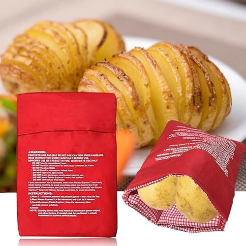 Lot de 2 sacs de cuisson réutilisables pour pommes de terre au micro-ondes pour cuire des pommes de terre au micro-ondes