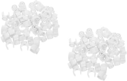 Hemobllo 2 Sätze Leitung Strahlklemmen Rohr-c-klemmhalterung Wasserrohrschellen U-förmige Rohrschellen Pex-rohrschellen Rohrbefestigungen Sanitär-reparaturklemme Pvc Weiß 50 Stück * 2